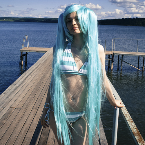 Hatsune Miku Cosplay girl comic con fan art pop culture fantasy