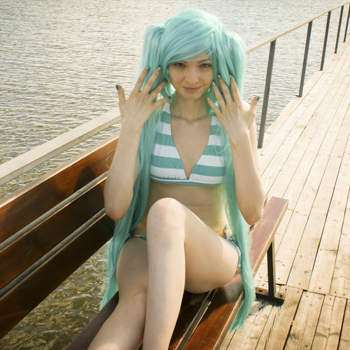 Hatsune Miku Cosplay anime geek photoshoot creative cosplay girl