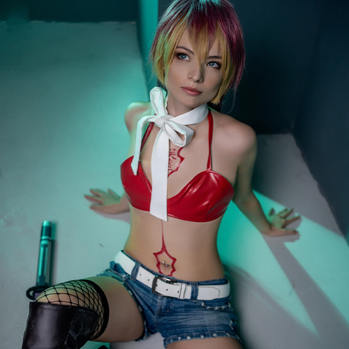 Shura Kirigakure posing with a confident smile in Blue Exorcist cosplay